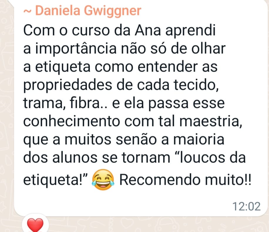 Depoimento de Daniela Gwiggner sobre a Oficina de Tecidos